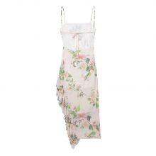 Spring New European and American Style Layered Decorative Print Asymmetric Sexy Dress for Women thumbnail-4