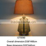 2016newest Design Blown Glass Base Table Lamp Fabric Shade Lamp for Home Decorate thumbnail-2