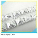 Sew on Trimming Square Pyramid Silver Plastic Material 10 Yards Package thumbnail-1