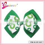 Nice Ribbon Bow Hairgrip Irish Special Design Lucky Clover Bow Ribbon Hair Accessories (SYC-0043) thumbnail-3