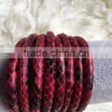 Black Genuine Snake Skin Hide Leather Python Round Cold For Luxury Bracelet Making thumbnail-2