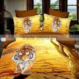 animal tiger print 3D bedding set with quilt cover bed sheet