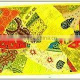 Yellow VINTAGE EMBROIDERY HANDMADE WALL HANGING TAPESTRY Decor