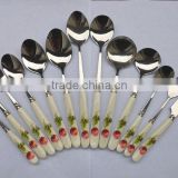 Stainless Steel Fork Spoon Knife With Ceramic Handle