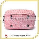 Wholesale Pink Leather Woven Teen Bags thumbnail-6