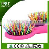 2015 Best Gift Care Massage Comb Rainbow Hand Hair Brush Paddle Hair Brush Custom Hair Brush thumbnail-1