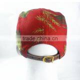 Screen Print 5 Panel Flat Brim Peaked Caps With Leather Belt And Logo thumbnail-3