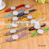Women New Classic Geneva Ethnic Braided Analog Quartz Chain Bracelet Wrist Watch thumbnail-6