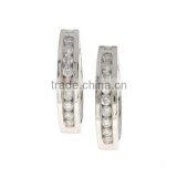 Hot Quality 316l Stainless Steel Huggie Earrings Blue Zircon Stone Earrings Jewellery thumbnail-2
