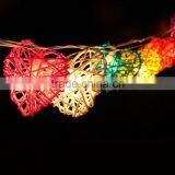 3.4 - 4 Meters Handmade Multicolor Heart Design Rattan Balls String Lights For Decorative Holiday, Party, Wedding, Christmas thumbnail-3
