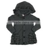 2016 Kids Clothing Light Blue Denim Cotton Jacket Children Winter Jacket Baby Jacket With Ruffles Girls Clothes Kids Jackets thumbnail-2