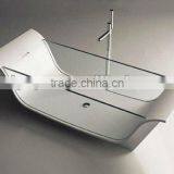 Glass stone bathtub,transparent glass bathtub