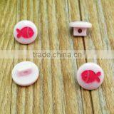 18L Resin Laser Engraved Fish Pattern Button With Shank
