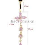 Brand Women Flower Shape Zircon Belly Navel Ring thumbnail-2