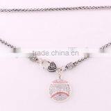 Basketball Baseball Softball Pendant Necklace Alloy Rhinestone Crystal Round Collier Femme Sports Jewelry for Women Gift thumbnail-5