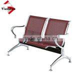 Two Seater Perforated Chromed Steel Waiting Room Chair thumbnail-1