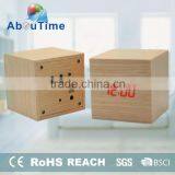Fashion Design Cheap Cube Wooden Led Alarm Clock thumbnail-2