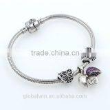 Wholesale Silver Curved Tube Beads Simple Heart Pattern Thai Silver Beads Pure 925 Charms for Bracelet Making STY008 thumbnail-6