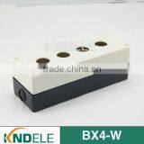 Push Button Plastic Station Electrical Control Box Four Hole White and Black BX4-W