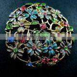 45mm Big Epoxy Colorful Flowers Crystal Round Filigree Victorian Fashion Women Brooch Jewelry 6520001 thumbnail-2