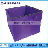 Pure Color Printing Non-woven Fabric Storage Box With Handles Purple thumbnail-1
