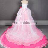 RSW842 Asymmetric Hemline Organza Custom Made Pink Wedding Dresses China thumbnail-2