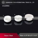 Japanese Daily Use Good Quality White Ceramic Sauce Dish thumbnail-1