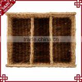 Water Hyacinth Woven Basket With Dividers Trunk Shaped Magazine Holder thumbnail-2