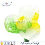 Murano Hand Blown Glass Red/ Purple/Blue Flower Sculpture thumbnail-4