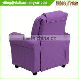 Contemporary Purple Vinyl Kids Recliner With Cup Holder and Headrest thumbnail-4