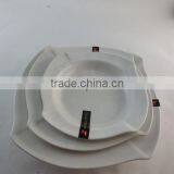 Wholesale White Porcelain Dinner Soup Plate Set Rhombus-Shaped thumbnail-3