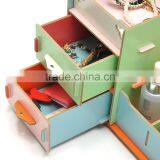 DIY Panda Wooden Storage Box Desktop Wooden Cosmetics Organizer Folding Cosmetic Organizer thumbnail-6