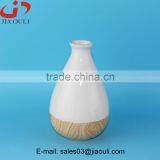 White Glazed With Wooden Bottom Chinese Ceramic Vase for Decoration thumbnail-5