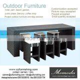 9167 Popular Outdoor Furniture Portable Rattan Bar Furniture With Bar Table and Stools thumbnail-1