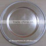 SILVER FOIL PP PLASTIC CHARGER PLATE thumbnail-1
