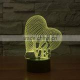 2016 Lovely Fashionable Popular Colorful Acrylic 3D Led Night Light for Girlfriend's Gift thumbnail-2