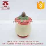 Eco-friendly strawberry ceramic soup pots with lid for kitchenware