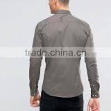 High Quality Custom New Design Long Sleeve Mens 98% Cotton Twill 2% Elastane Skinny Fit Casual Party Dress Shirts thumbnail-2