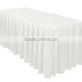 17ft Accordion Pleat Polyester Table Skirt White thumbnail-1
