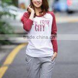 Women Tshirts 3/4 Sleeve Raglan Baseball, 100% Cotton, Sreen Printing thumbnail-1