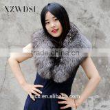 CX-B-06 New Styles Fashion Natural Color Silver Fox Fur Scarf Fur Shawl thumbnail-1
