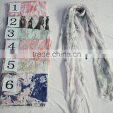 2017 Fashion Spain Europe New Arrival the Latest Lady Viscose Summer Scarf Print Floral thumbnail-1