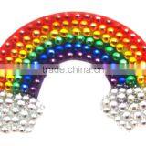 Lastest New Design Crystal Strass Sticker Rainbow Hamsa Hand Rhinestone Sticker Evil Eye Sticker DIY thumbnail-5