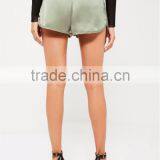 Sexy Women Boxer Shorts Green Silky Zip Detail Runner Shorts Womens Running Shorts Wholesale thumbnail-2
