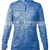 supreme high quality womens 95% polyester 5% spandex Blend moisture management antimicrobial performance fabric 1/4-Zip Pullover