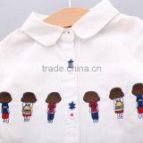 S33436W Girls Blouses Kids Clothes Turn-down Embroidery All-match Collar Blouses thumbnail-4