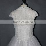 Short Net Applique Lace Mini Wedding Dress thumbnail-6