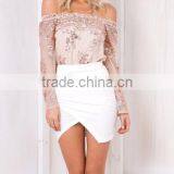 Runwaylover 116 New Design 2017 Ladies Sexy Off-Shoulder Sequins Embroidery Bodysuits thumbnail-1