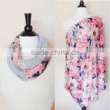 Floral Nursing Scarf - Nursing Cover Scarf - Christmas Gift for Mom - Pink Breastfeeding Cover - New Mom Gift - Baby Shower Gift thumbnail-2