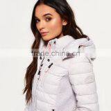 Women's Slim Double Zip Stay Warm Soft Quilted Hooded Winter Jackets thumbnail-2